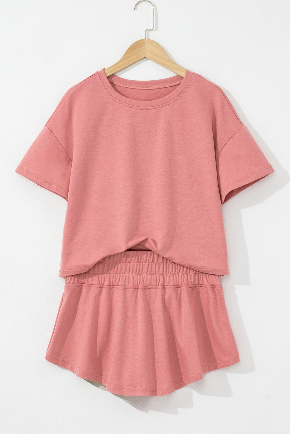 Black Cropped Tee and Ruffle High Waist Skort Set