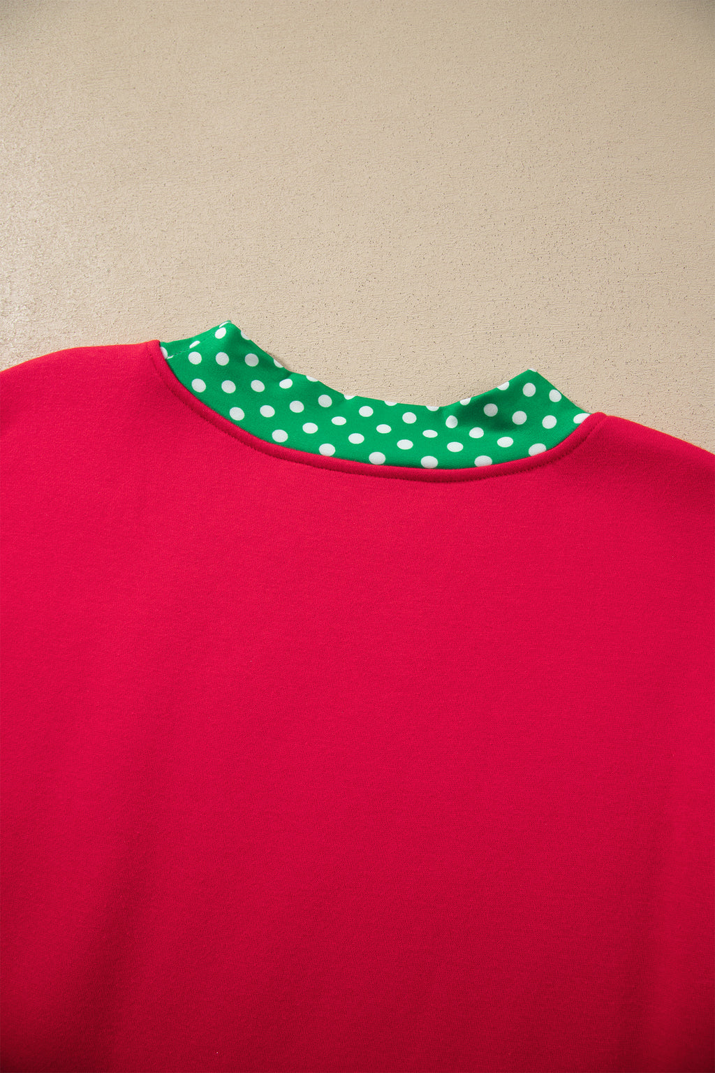 Orange Colorblock Polka Dot Contrast Trim Oversized Sweatshirt