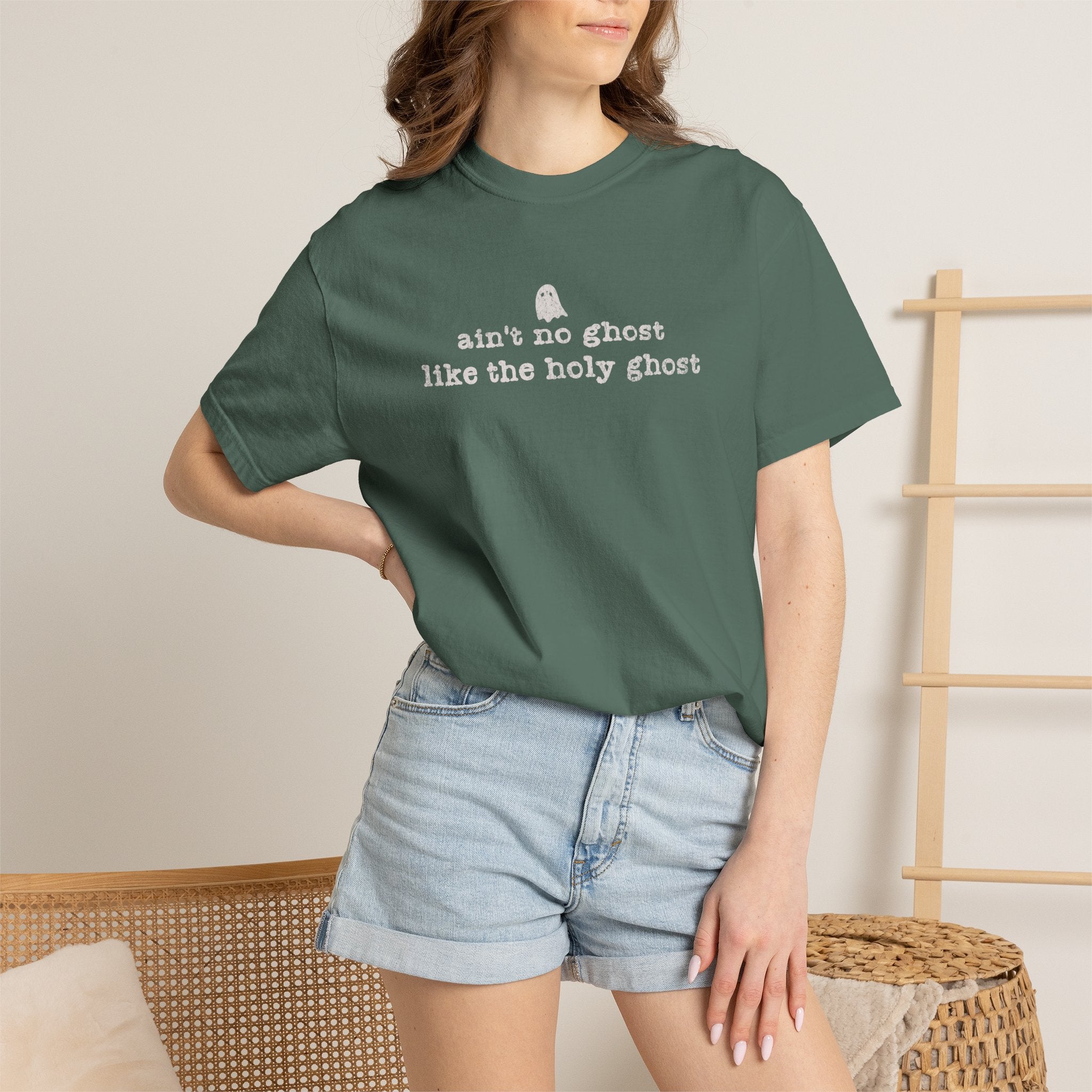Spiritual Ghost Tee — “ain't no ghost like the holy ghost” Cotton T-Shirt
