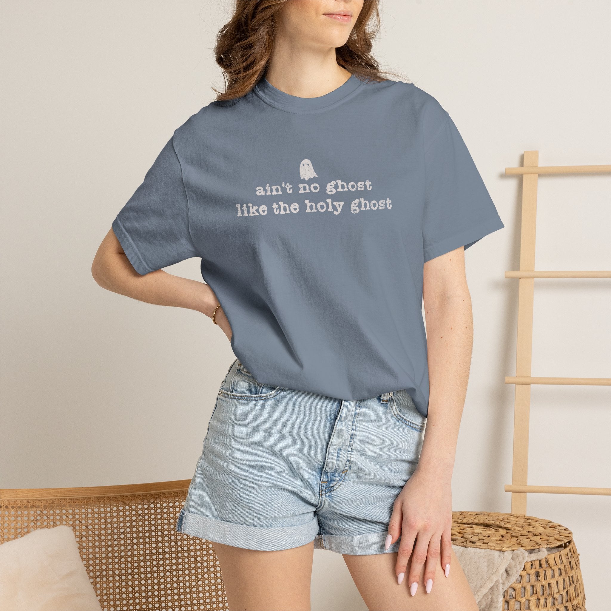 Spiritual Ghost Tee — “ain't no ghost like the holy ghost” Cotton T-Shirt