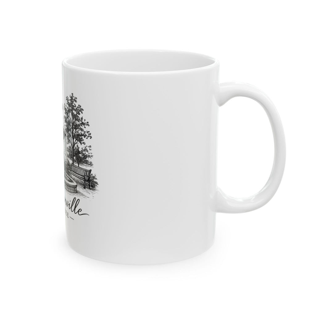 McMinnville Tennessee Fountain Ceramic Mug — Vintage Townscape Coffee Cup (11oz/15oz)