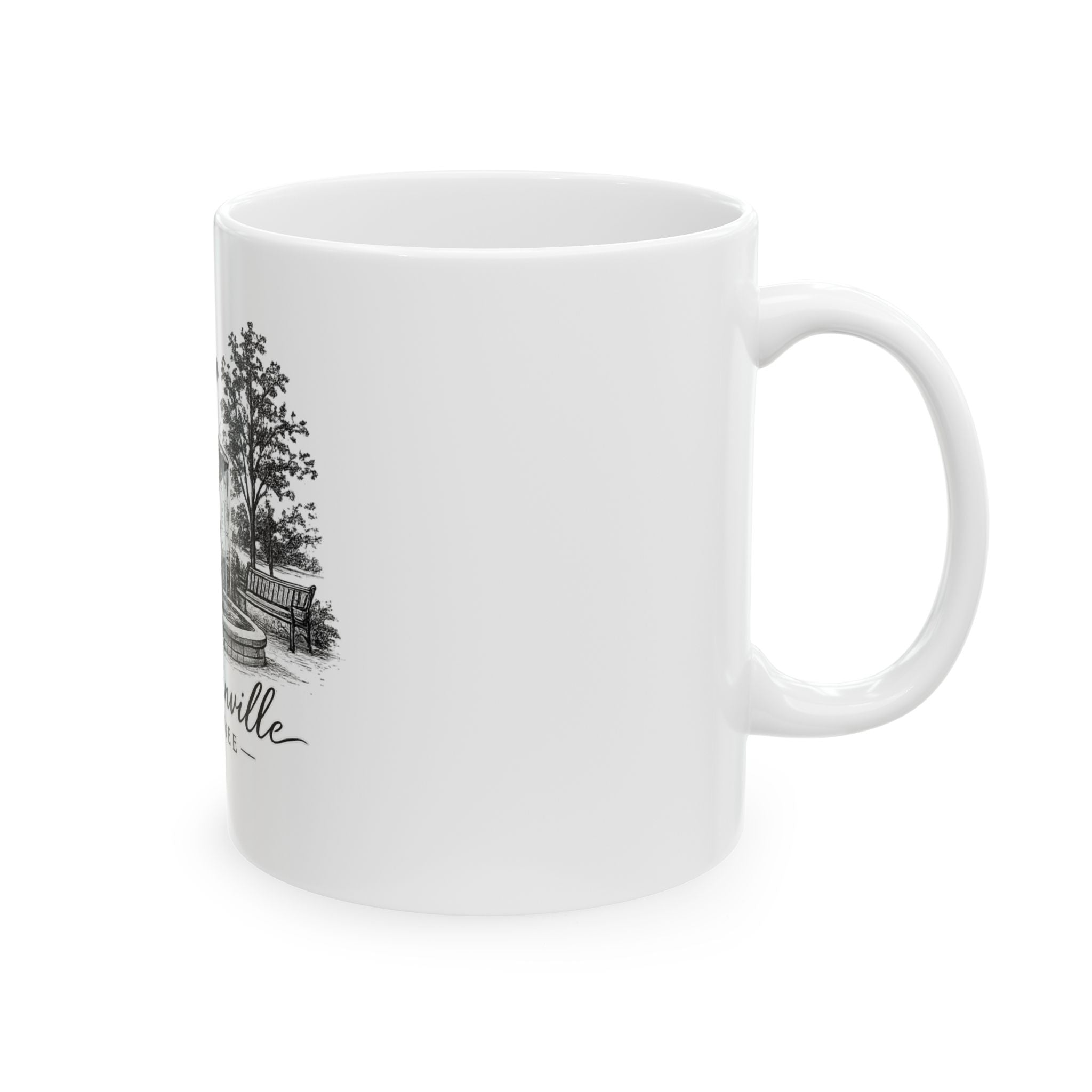 McMinnville Tennessee Fountain Ceramic Mug — Vintage Townscape Coffee Cup (11oz/15oz)