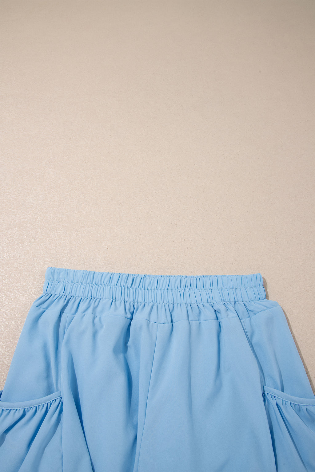 Dark Blue Ribbed Slim Tank Pocketed Wide Leg Shorts Set