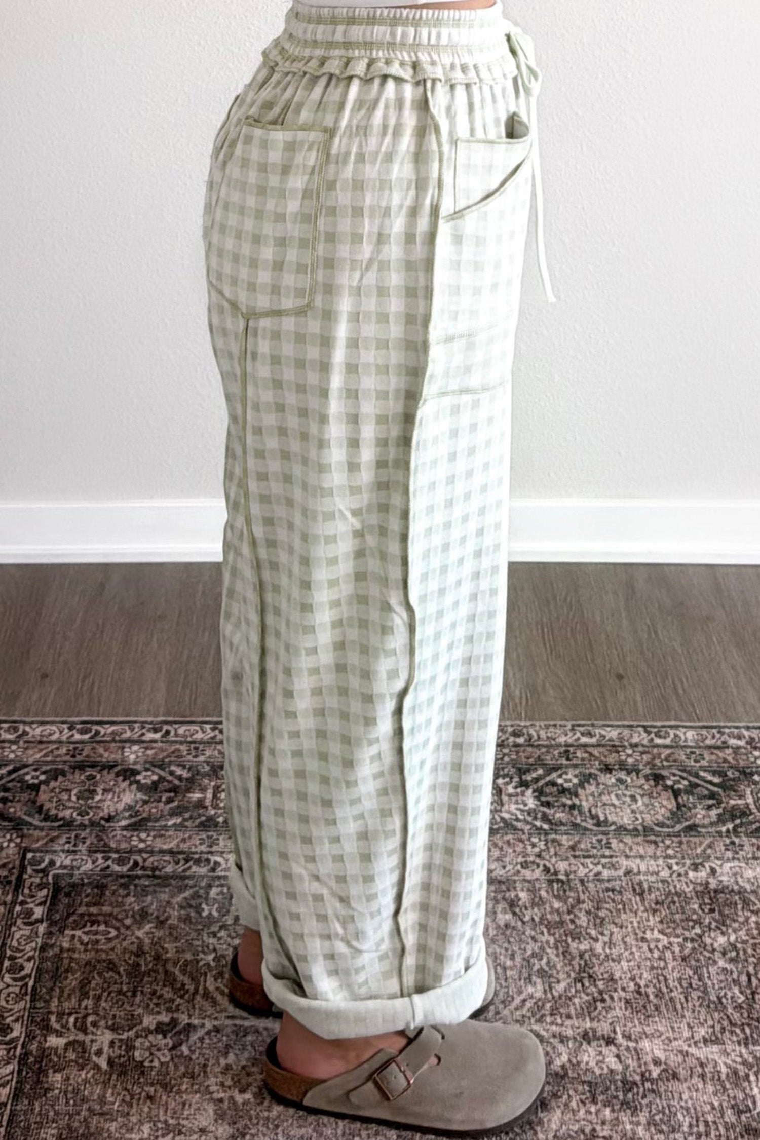 Green Plaid Bottoms