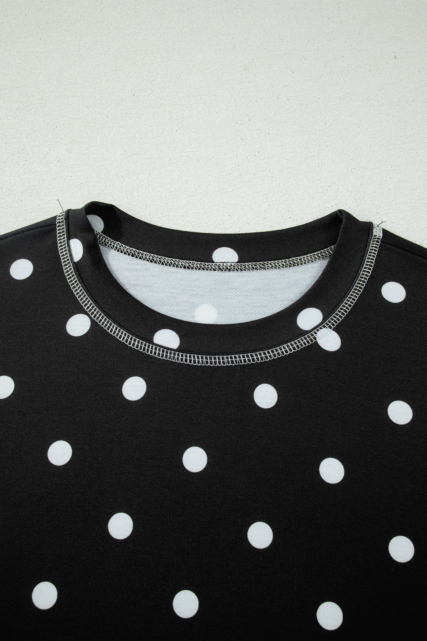 Pink Polka Dot Short Sleeve Loose Top Drawstring Shorts Set