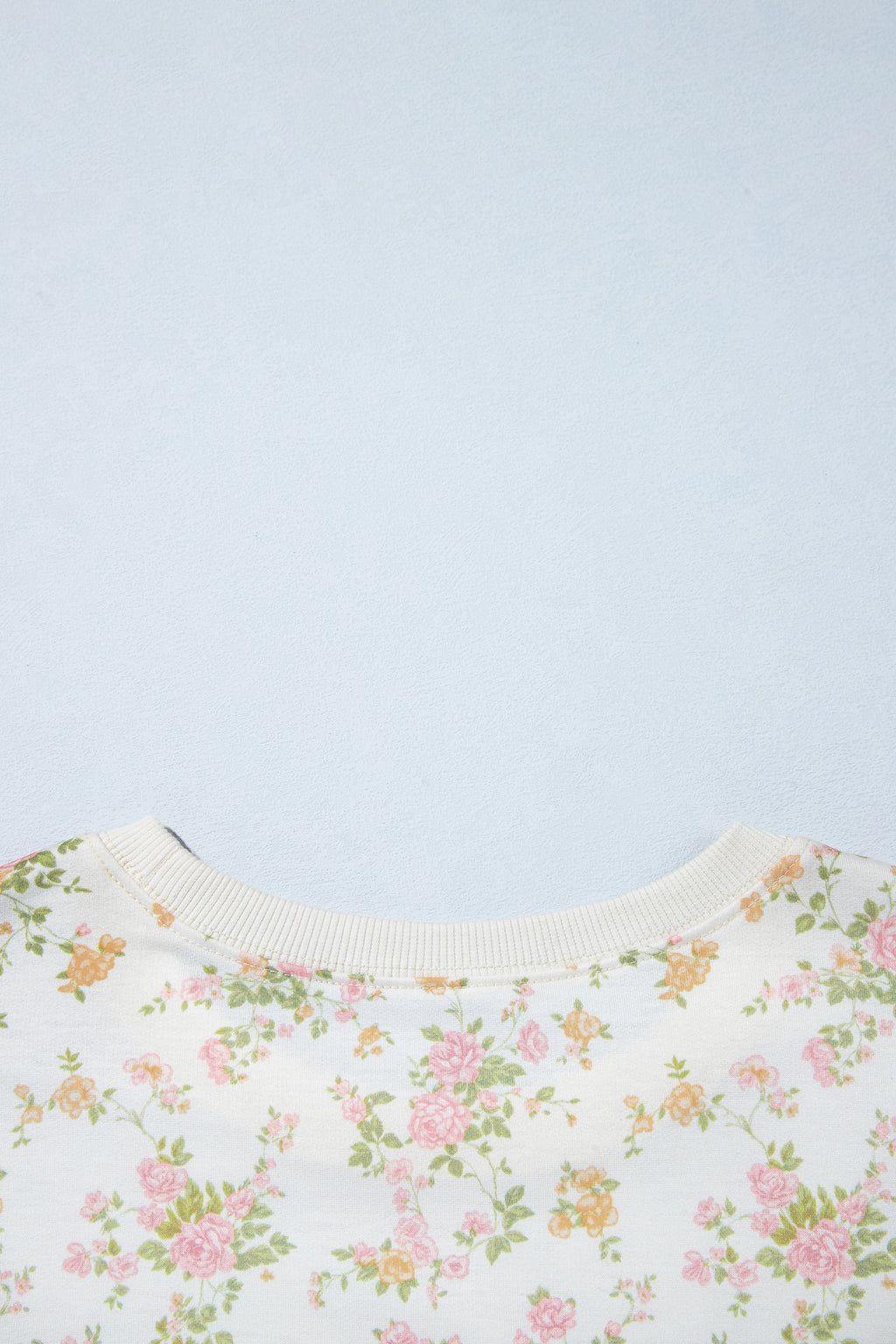 Beige Floral Print Long Sleeve Shift Top Pocketed Shorts 2pcs Set