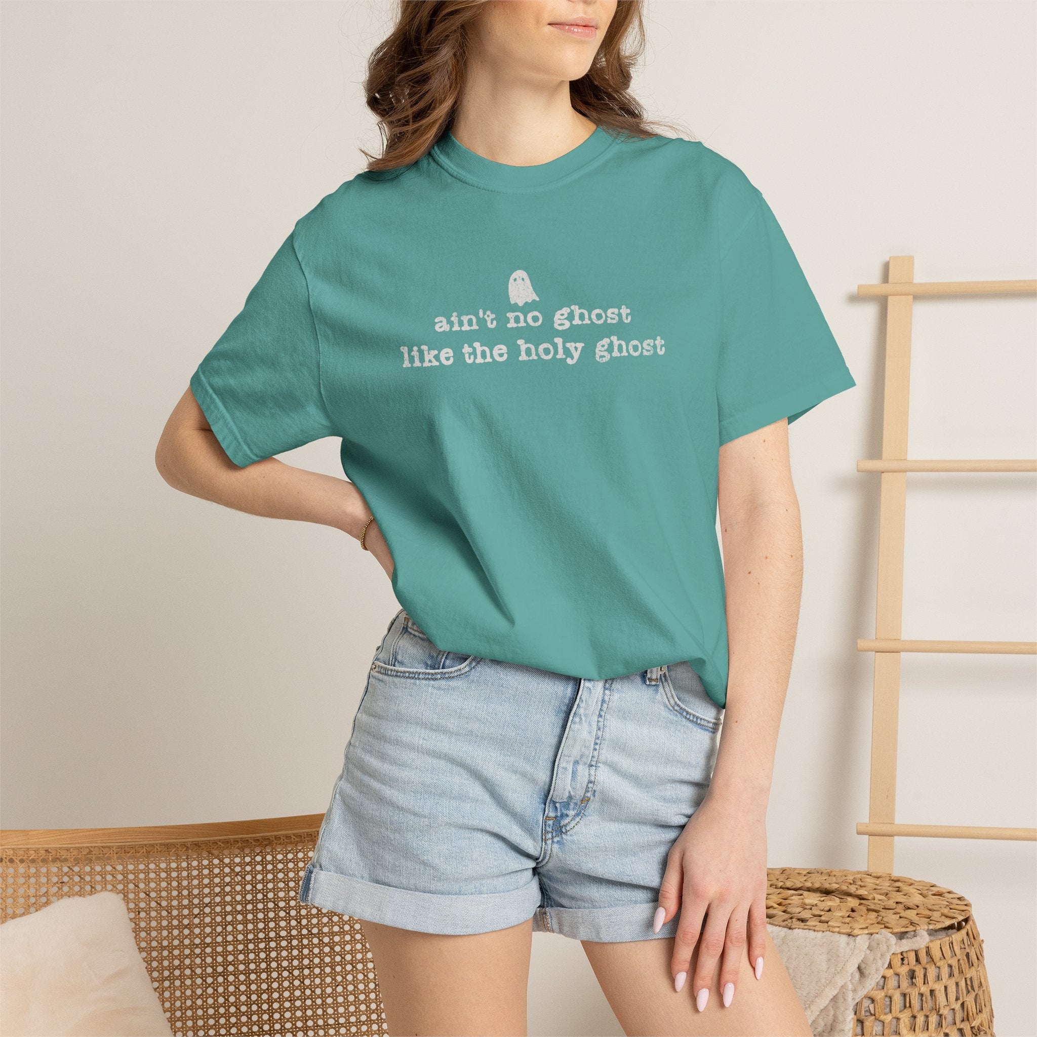 Spiritual Ghost Tee — “ain't no ghost like the holy ghost” Cotton T-Shirt