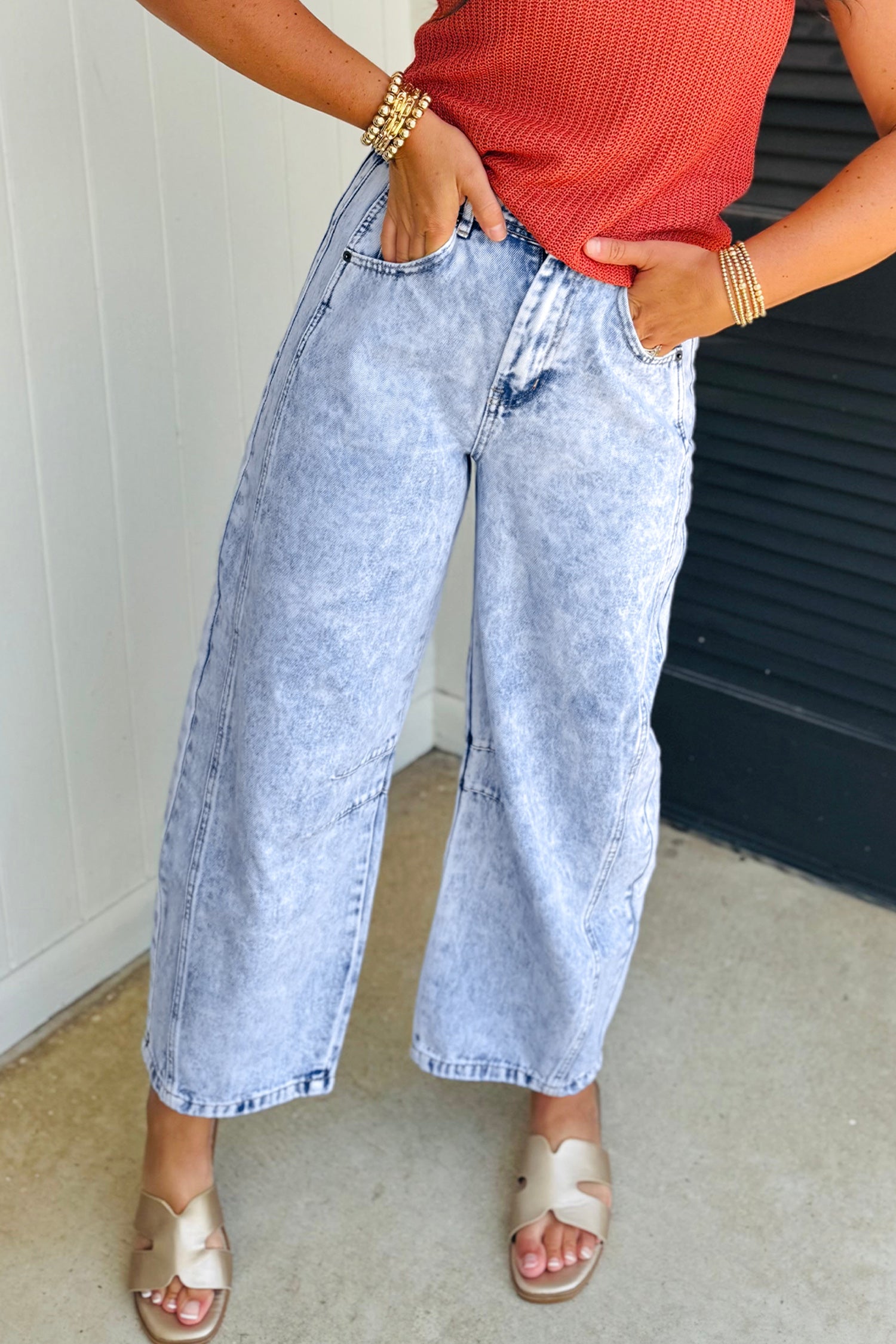 Light Blue Barrel Jeans