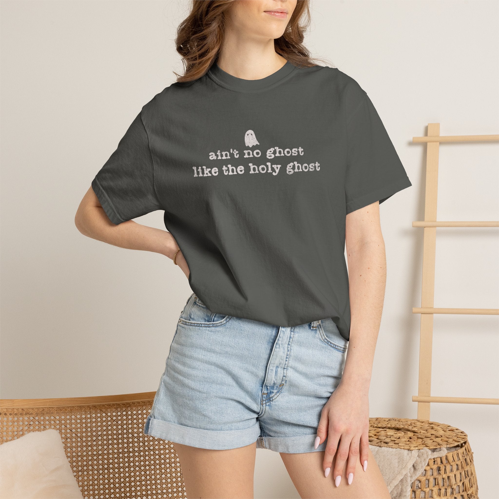 Spiritual Ghost Tee — “ain't no ghost like the holy ghost” Cotton T-Shirt