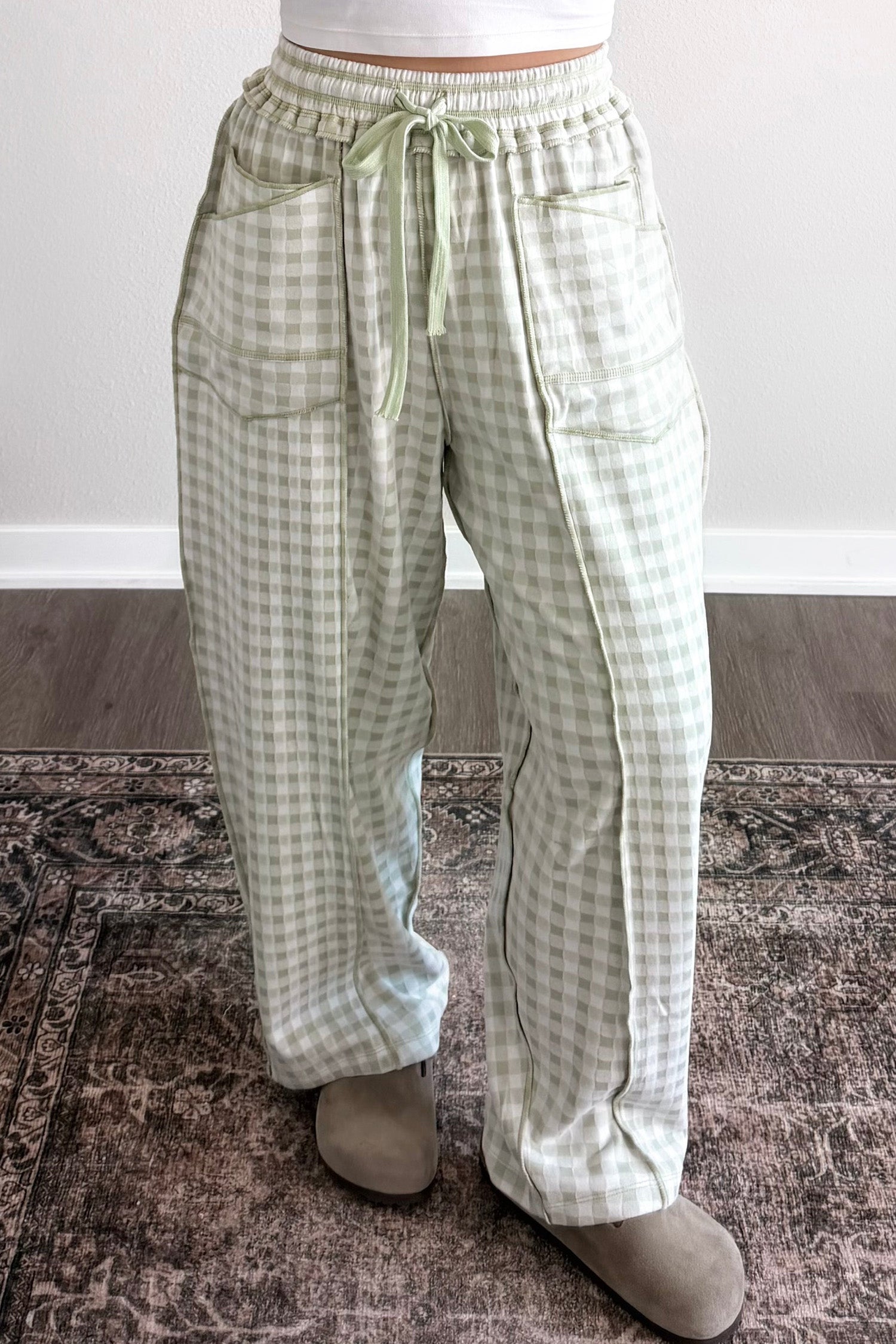 Green Plaid Bottoms