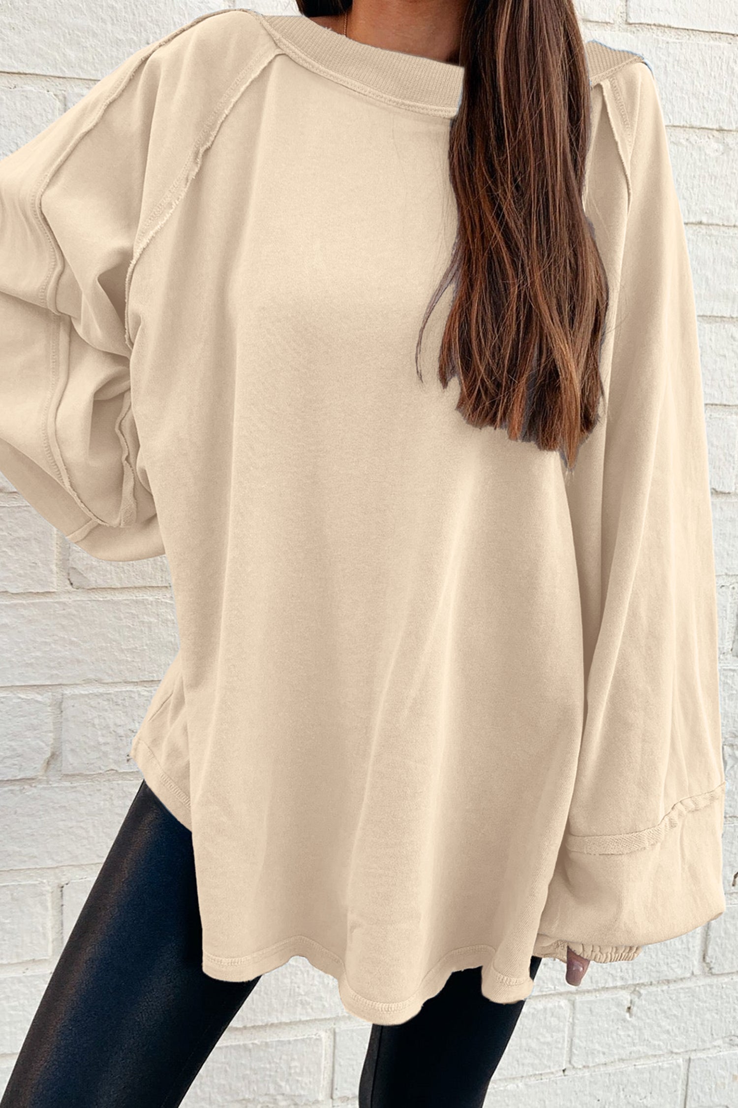 Beau Blue Patchwork Baggy Sweatshirt