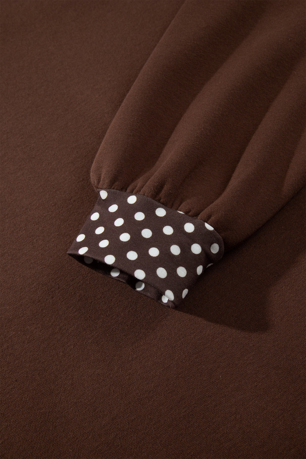 Orange Colorblock Polka Dot Contrast Trim Oversized Sweatshirt