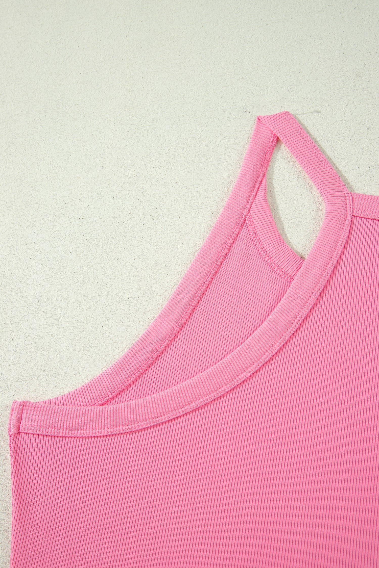 Sachet Pink Slim Tank Top Elastic High Waist Shorts 2pcs Outfit