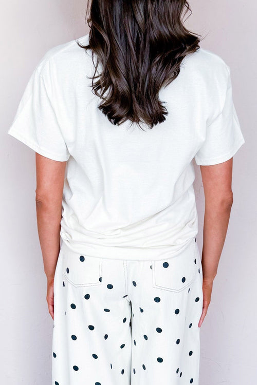 White COWBOY LOVER Lettering Graphic Tee