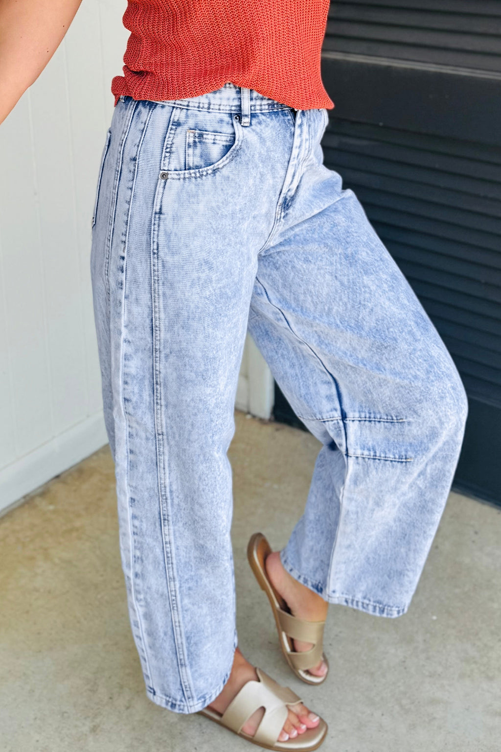 Light Blue Barrel Jeans