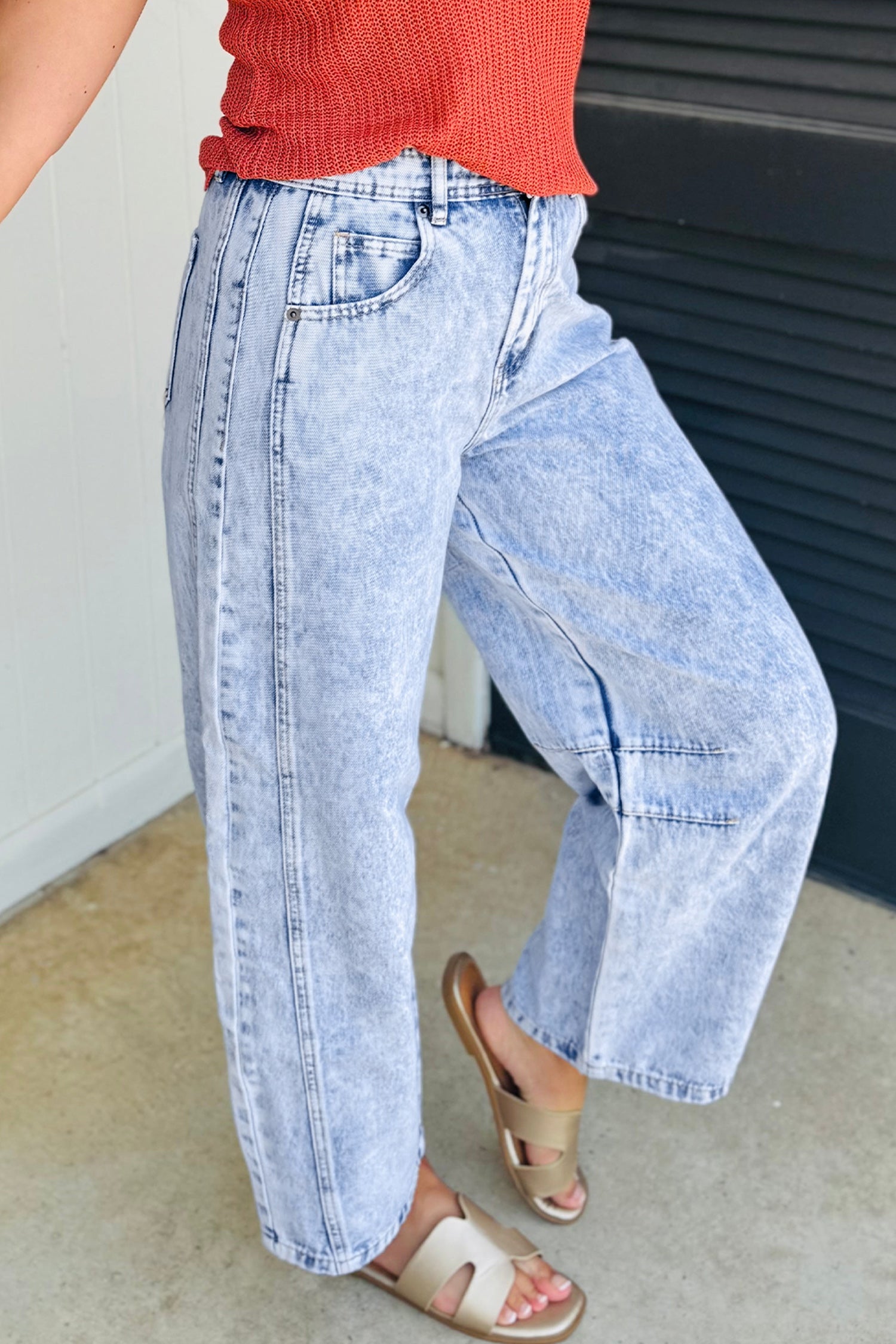 Light Blue Barrel Jeans