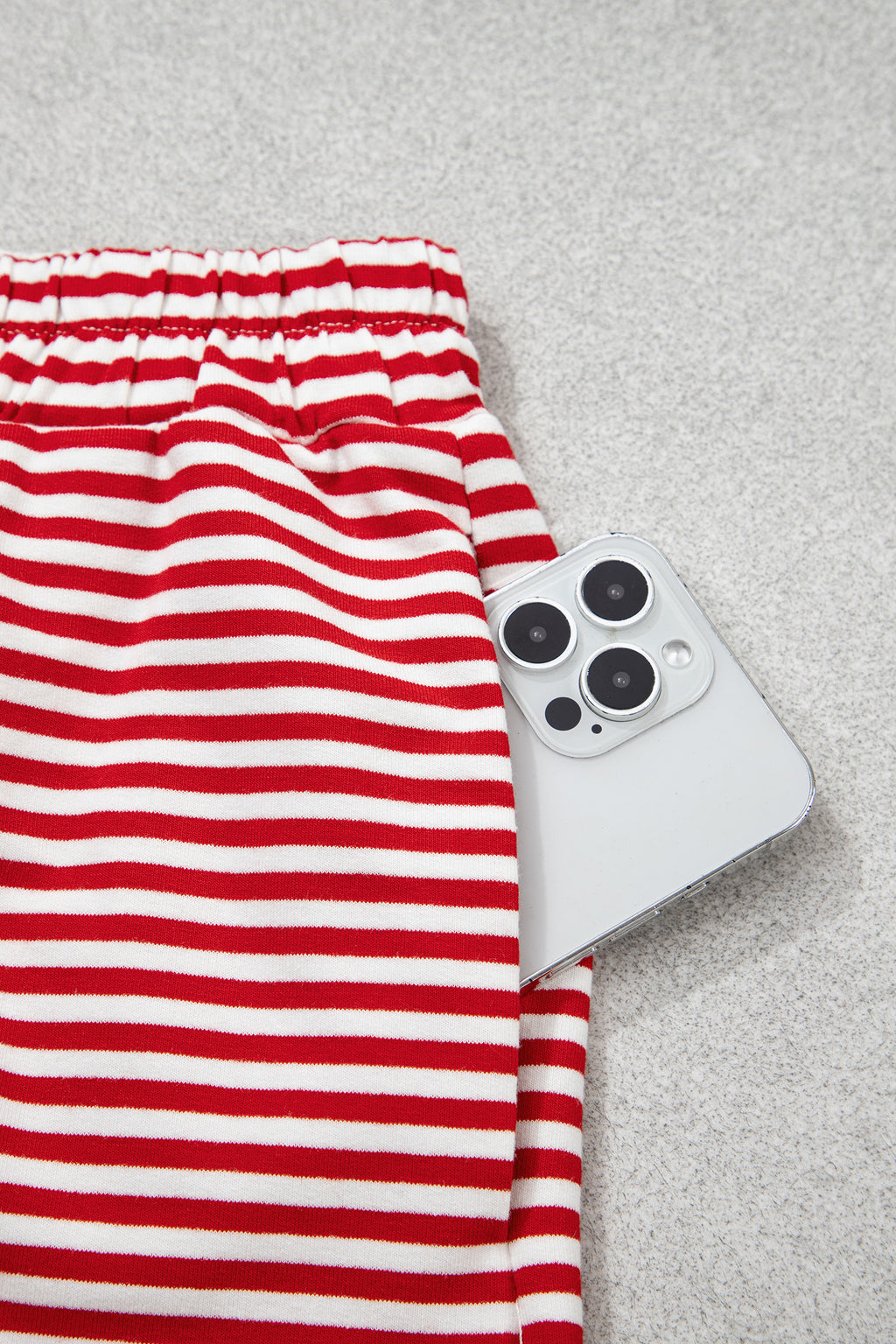 Sky Blue Stripe Oversize Mock Neck Sweatshirt and Shorts Set