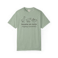 Faith Ducks T-Shirt — "Walking by Faith, tripping constantly" Christian Graphic Tee