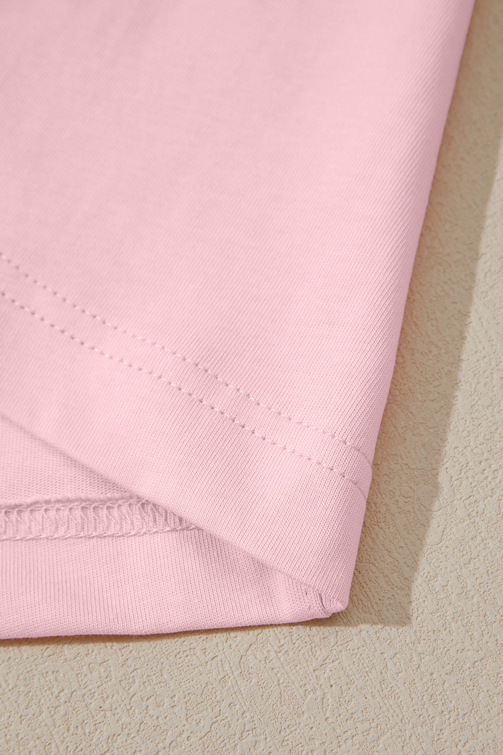 Pink Stitched Detail Loose Tank Top Cotton 2pcs Short Set