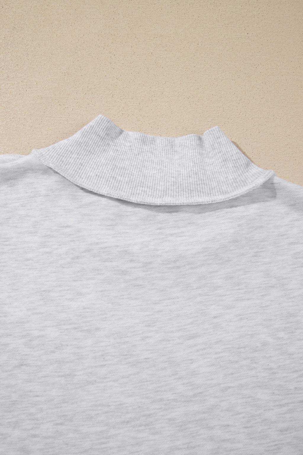 Gray High Neck Polka Dot Slogan Printed Baggy Sweatshirt