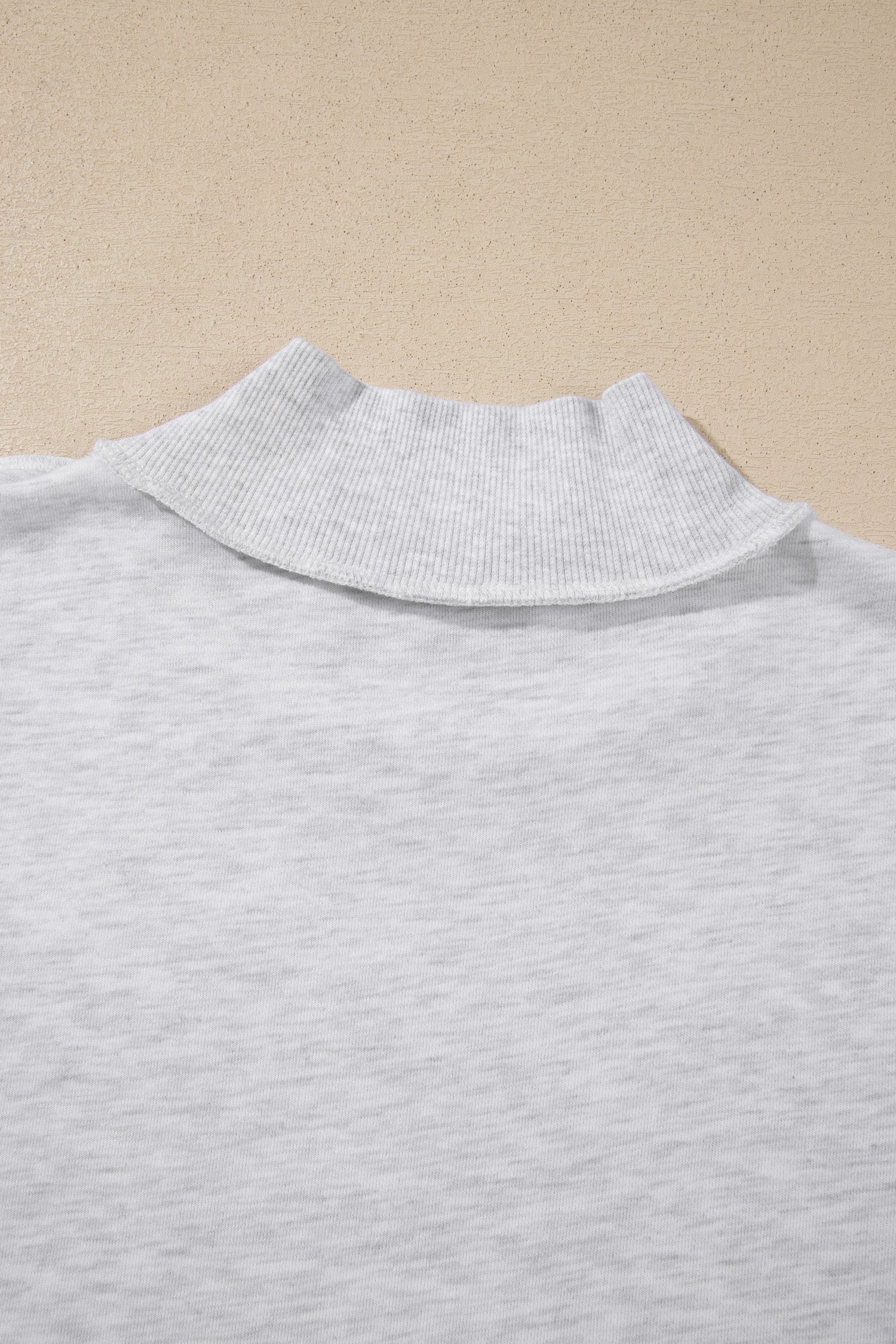 Gray High Neck Polka Dot Slogan Printed Baggy Sweatshirt