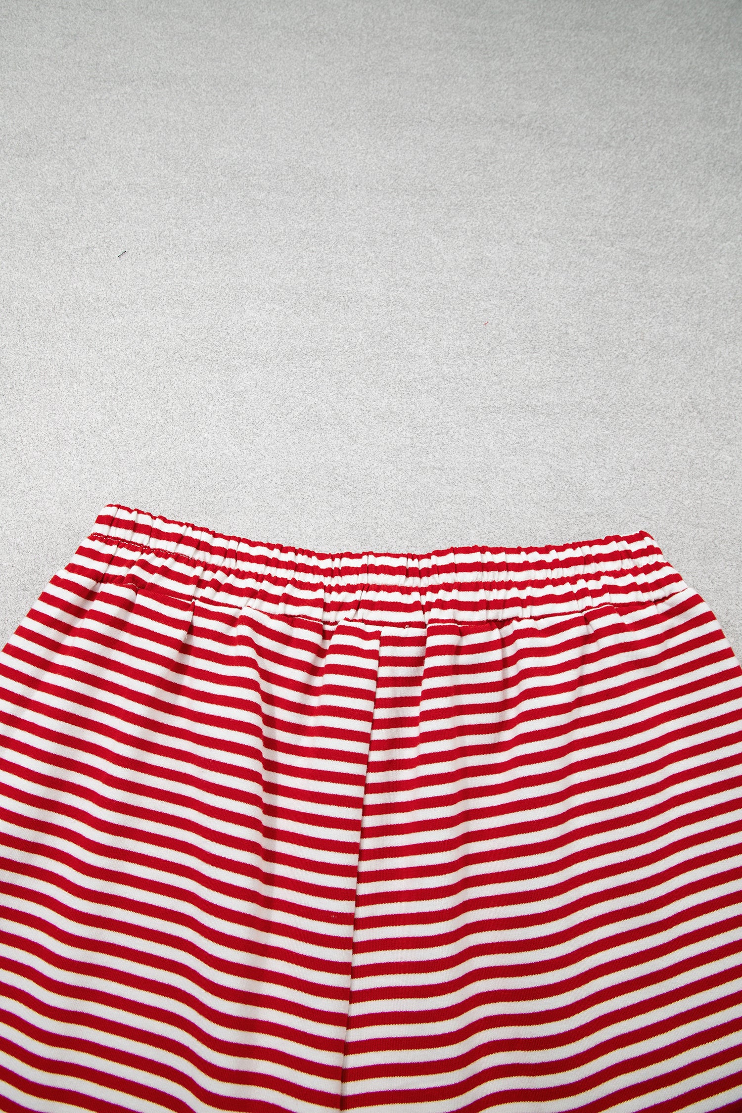 Sky Blue Stripe Oversize Mock Neck Sweatshirt and Shorts Set