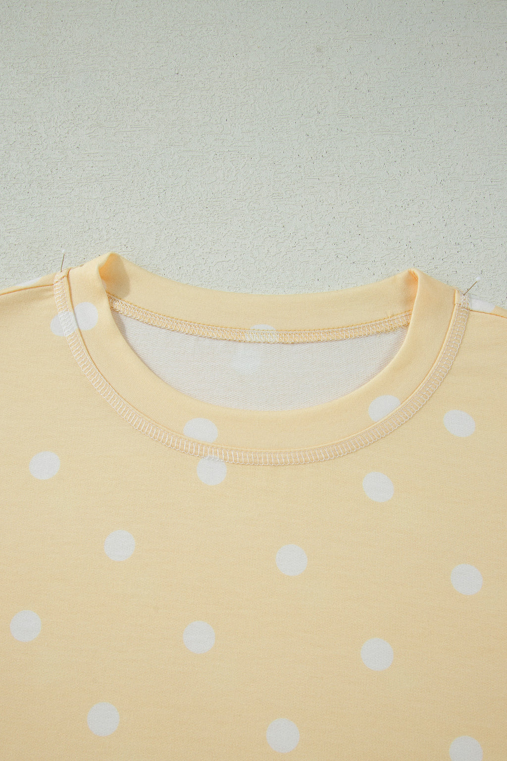 Pink Polka Dot Short Sleeve Loose Top Drawstring Shorts Set
