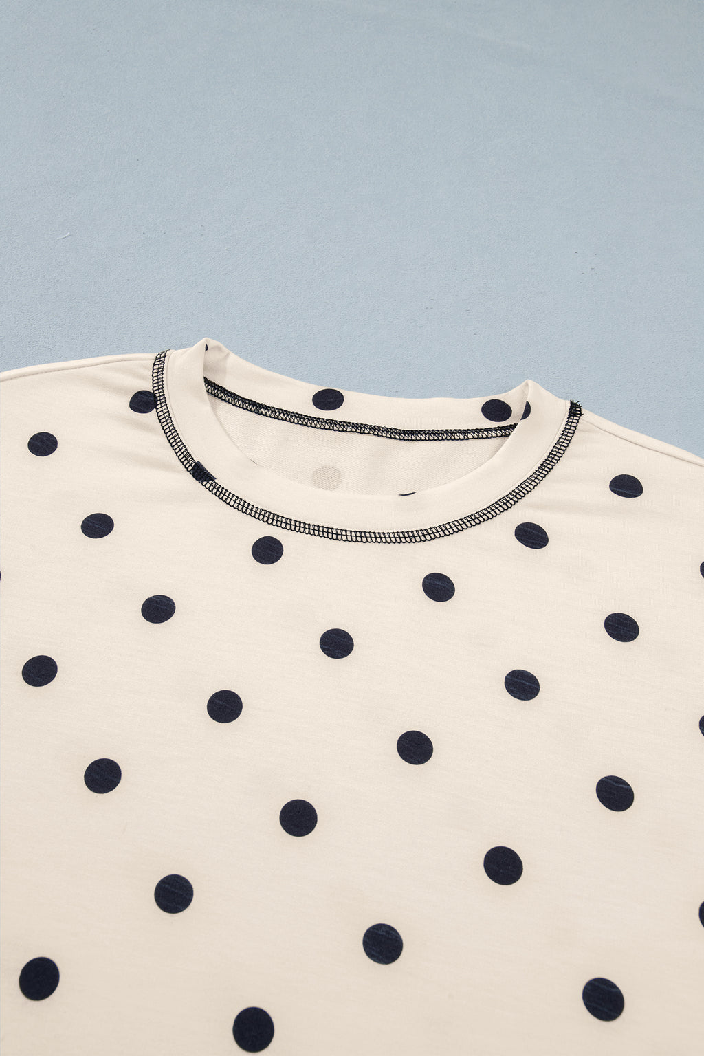 Pink Polka Dot Short Sleeve Loose Top Drawstring Shorts Set