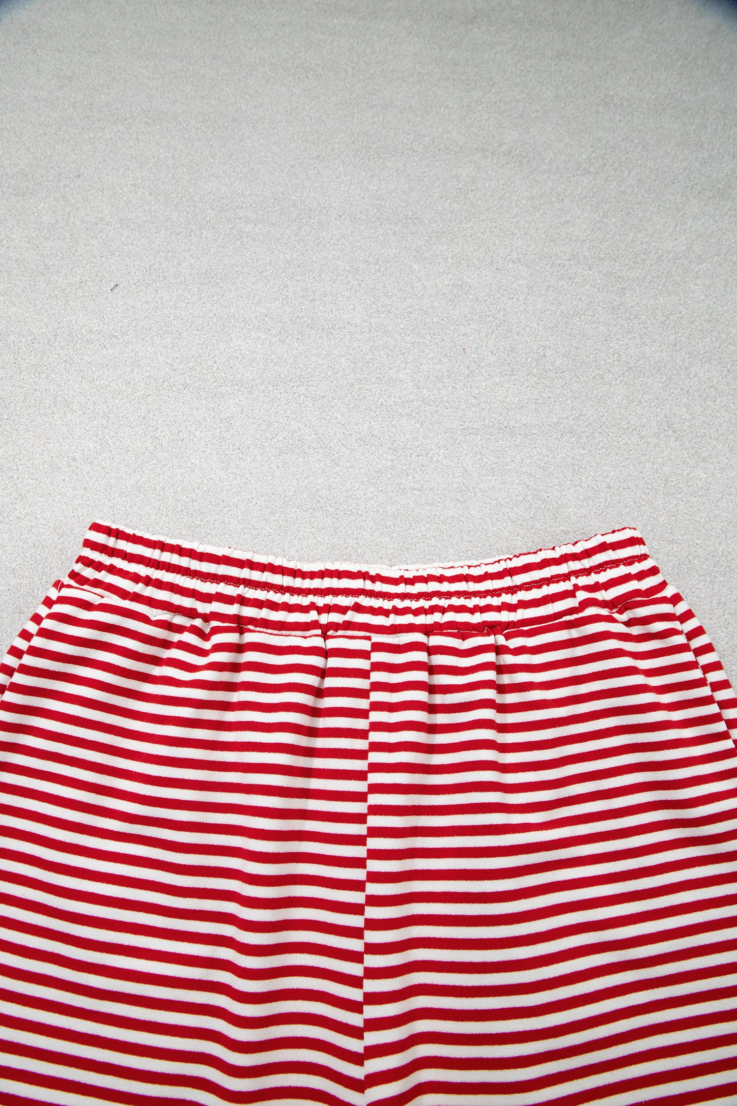 Sky Blue Stripe Oversize Mock Neck Sweatshirt and Shorts Set