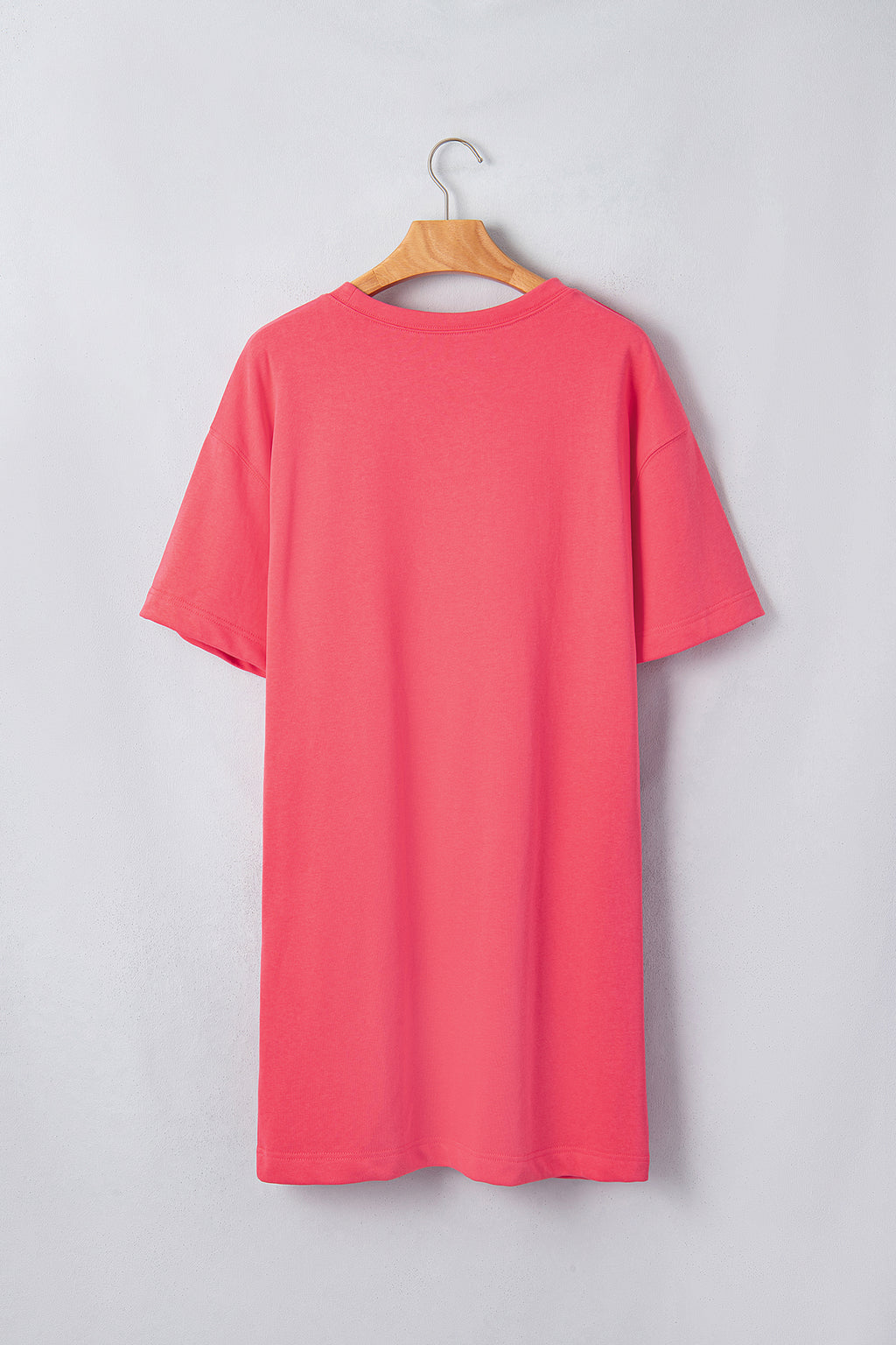 Light Blue Drop Shoulder Loose Casual T Shirt Mini Dress
