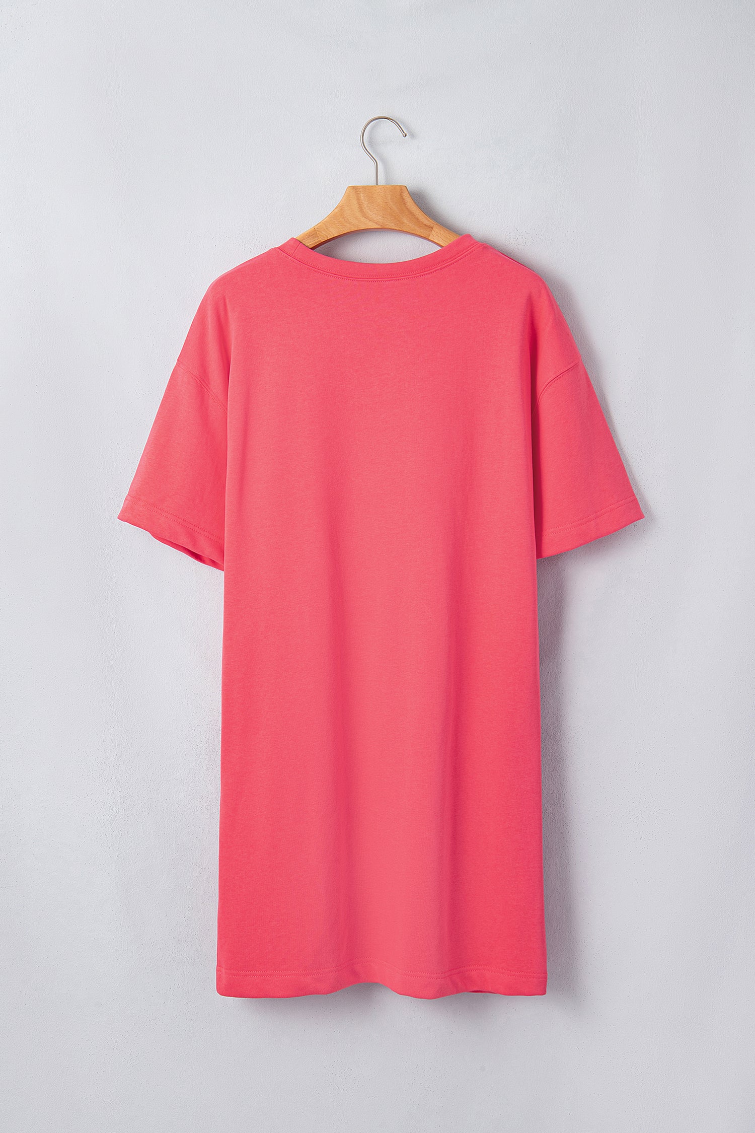 Light Blue Drop Shoulder Loose Casual T Shirt Mini Dress