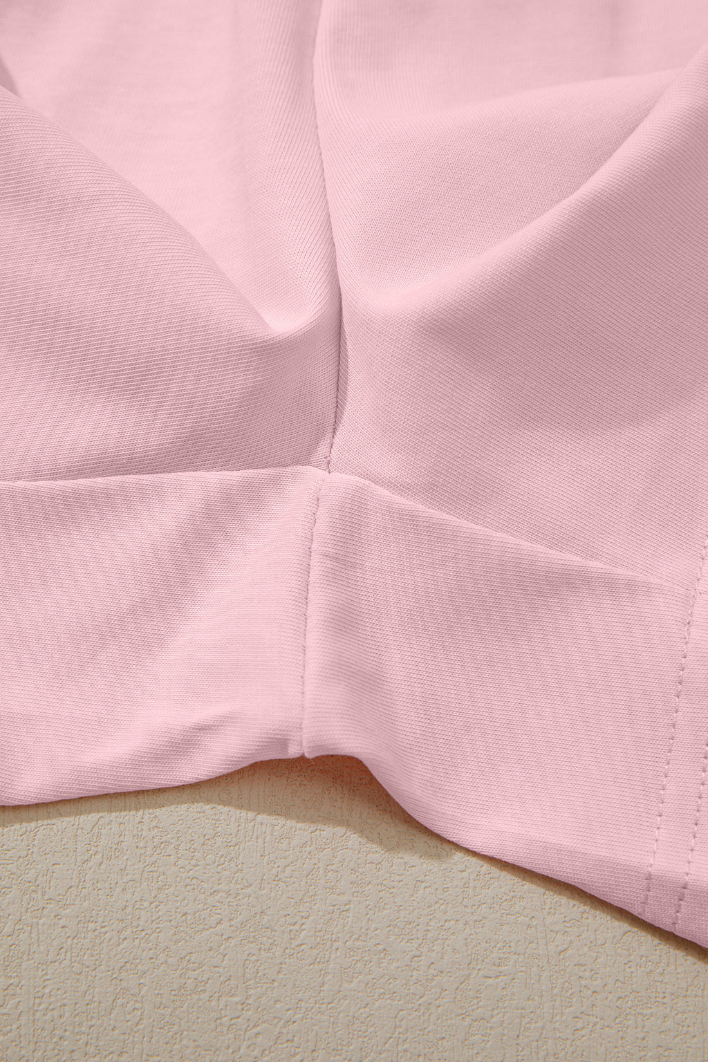 Pink Stitched Detail Loose Tank Top Cotton 2pcs Short Set