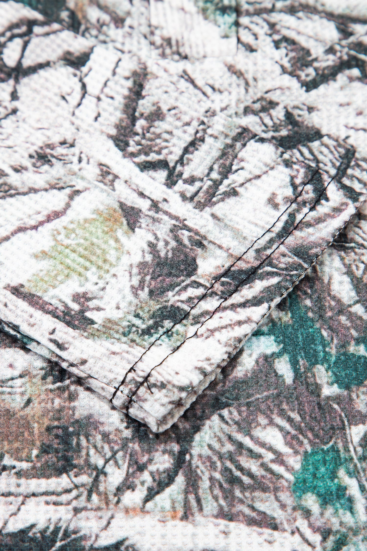 Brown Camo Long Sleeve Top Elastic Waist Shorts Two Piece Set