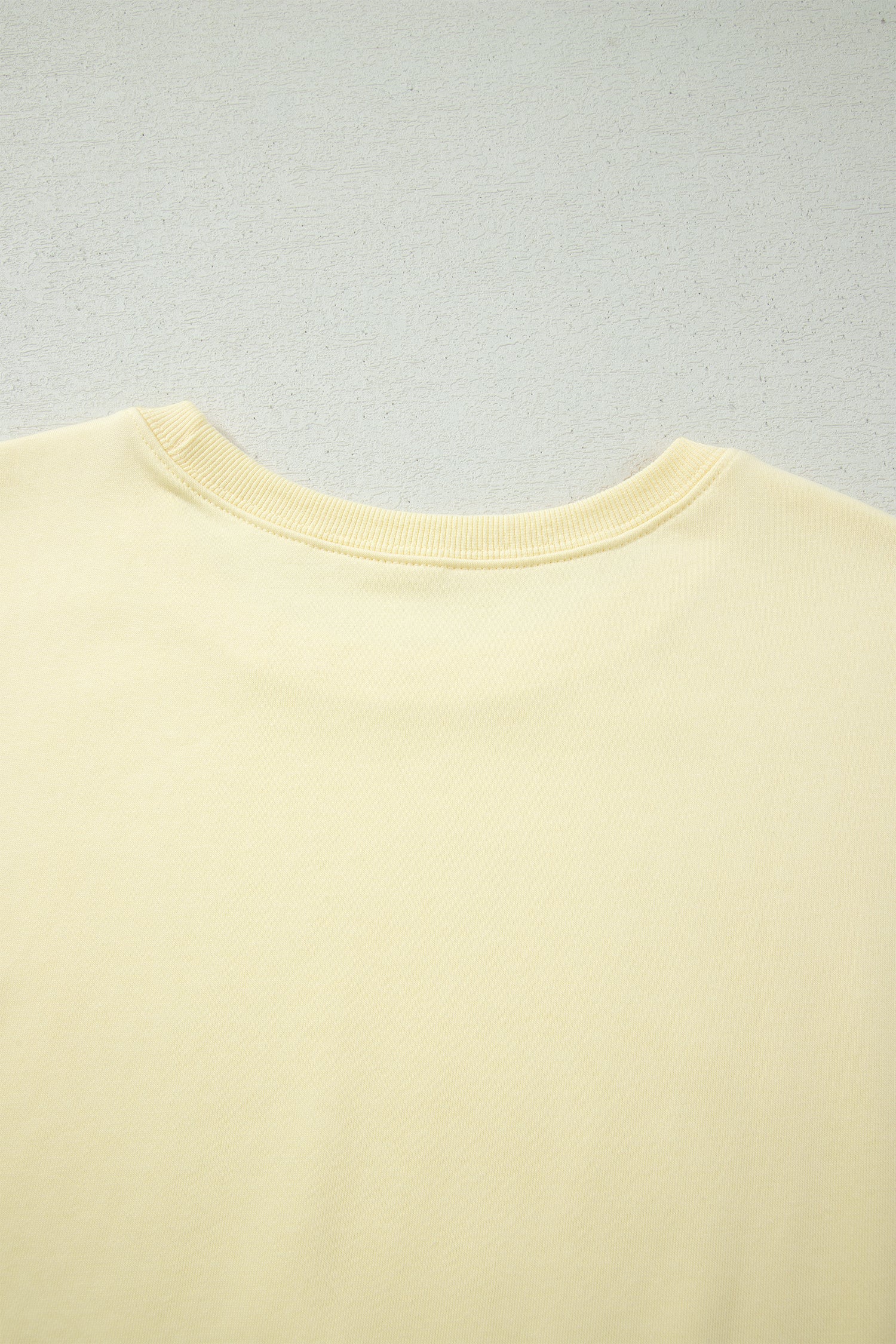 Yellow Cream Solid Color Tee Drawstring Shorts Comfy 2pcs Set