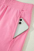 Sachet Pink Slim Tank Top Elastic High Waist Shorts 2pcs Outfit