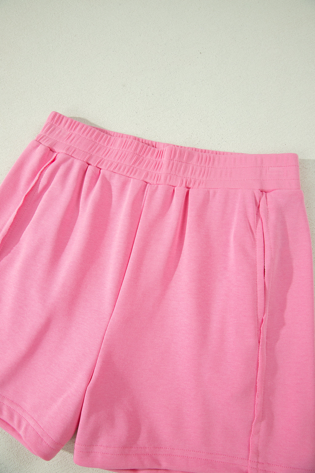 Sachet Pink Slim Tank Top Elastic High Waist Shorts 2pcs Outfit