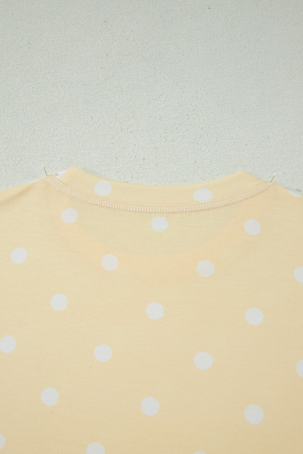 Pink Polka Dot Short Sleeve Loose Top Drawstring Shorts Set