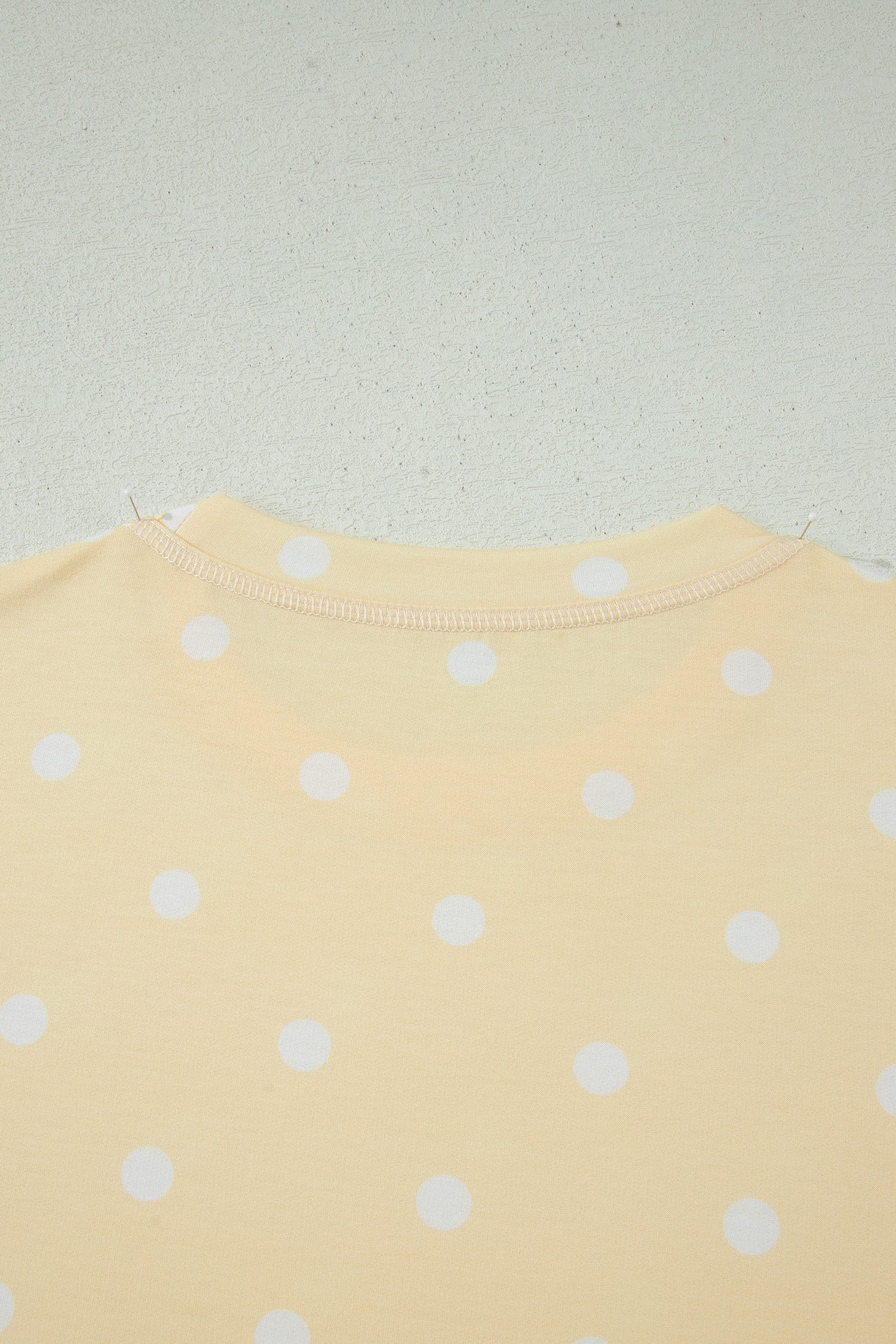 Pink Polka Dot Short Sleeve Loose Top Drawstring Shorts Set