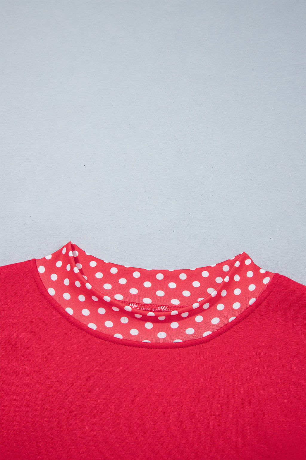 Orange Colorblock Polka Dot Contrast Trim Oversized Sweatshirt
