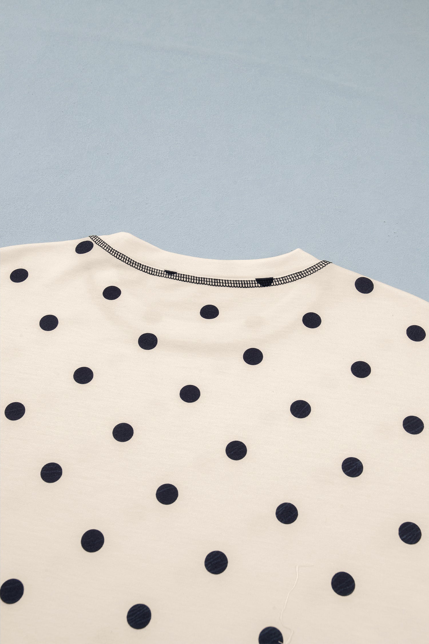 Pink Polka Dot Short Sleeve Loose Top Drawstring Shorts Set