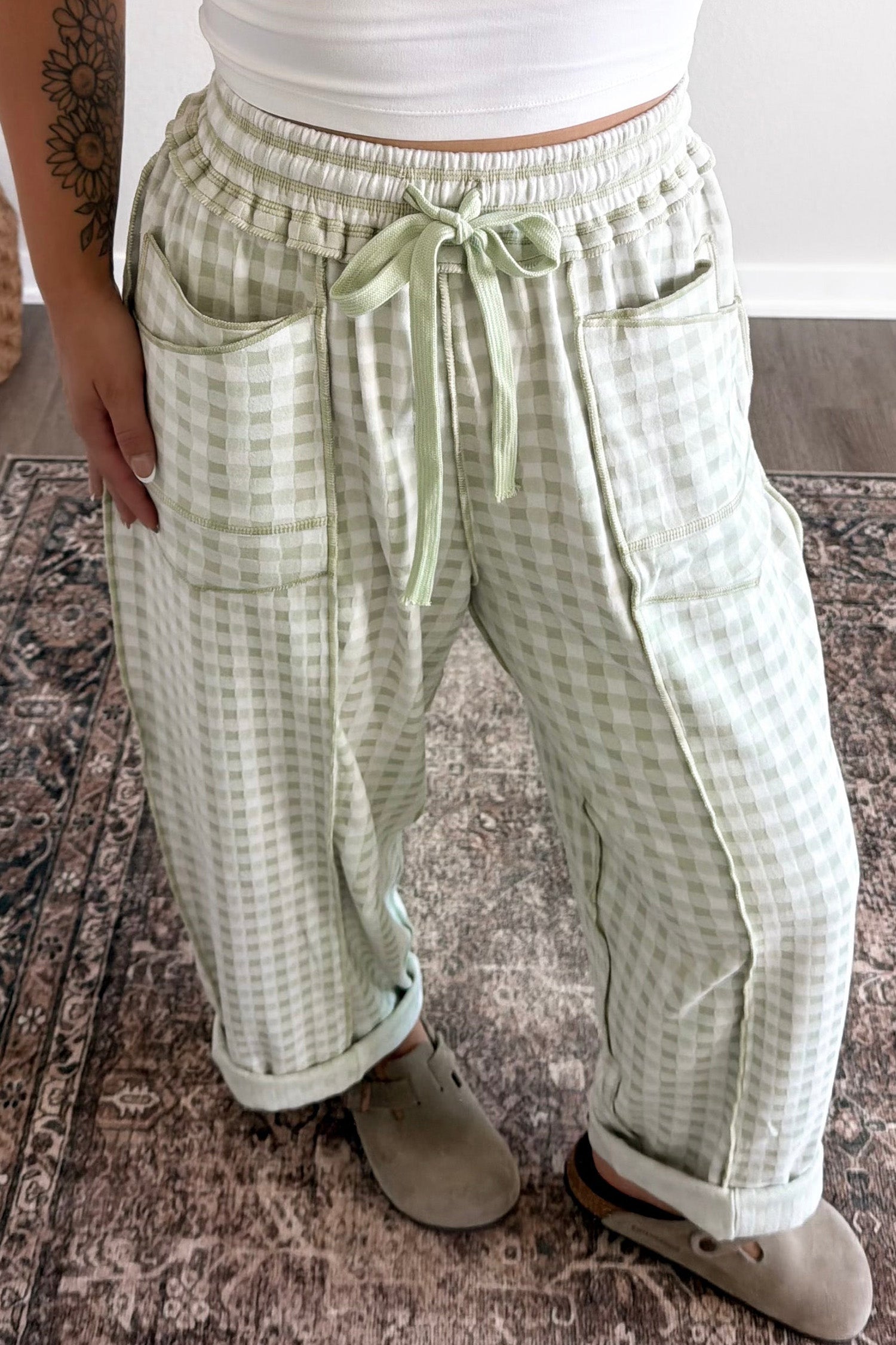 Green Plaid Bottoms